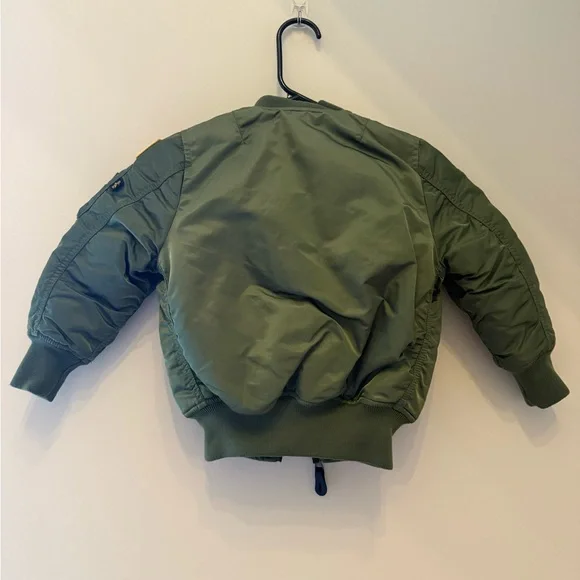 Alpha Industries Kids Bomber Jacket  USAF MA-1 Flyer Sage Green 3T NWOT - Picture 3 of 15